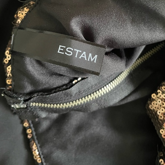 Strapless black and gold sequin mini dress - Picture 6 of 8